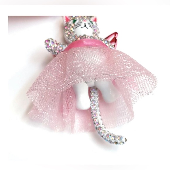 NWT 💖💎 Betsey Johnson Cat Fairy Pendant Slider Necklace Pink & Gold - Picture 11 of 12